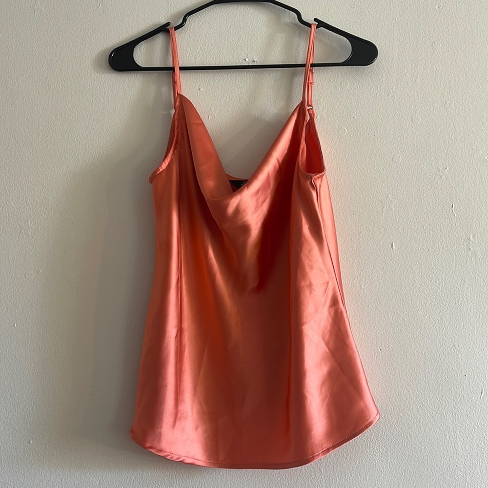 Orange satin tank